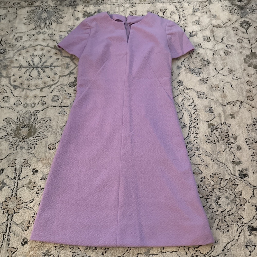 VTG 1970s Mod Shift Mini Dress S/M Bright Purple Lavender Handmade